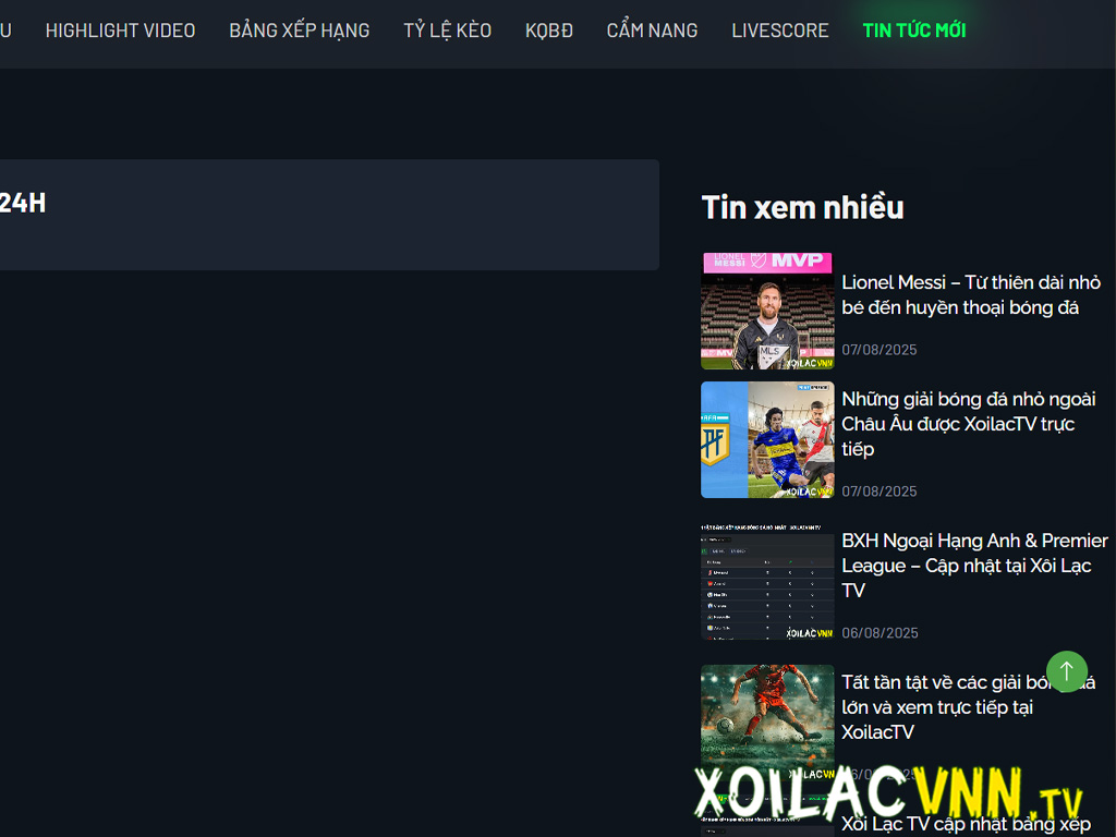 XoilacTV cập nhật tin tức bóng đá 24h cho tất cả giải đấu lớn
